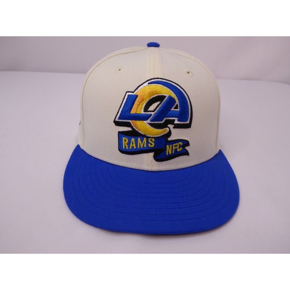 New Era 59FIFTY Los Angeles Rams NFC Fitted Hat 7 1/4 White Blue NFL Cap